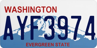 WA license plate AYF3974