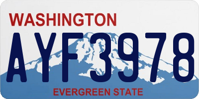 WA license plate AYF3978