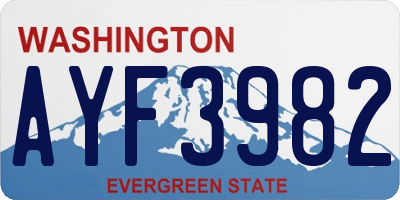 WA license plate AYF3982