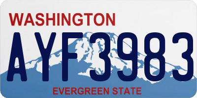 WA license plate AYF3983