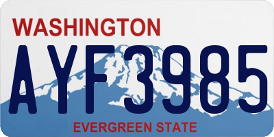 WA license plate AYF3985