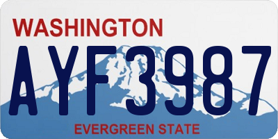 WA license plate AYF3987