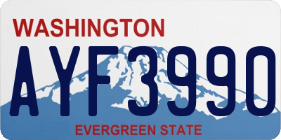 WA license plate AYF3990