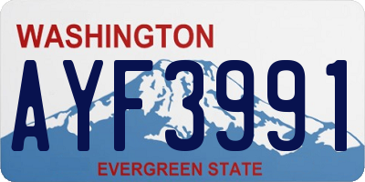 WA license plate AYF3991