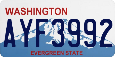 WA license plate AYF3992