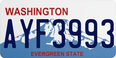 WA license plate AYF3993
