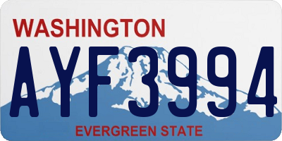 WA license plate AYF3994