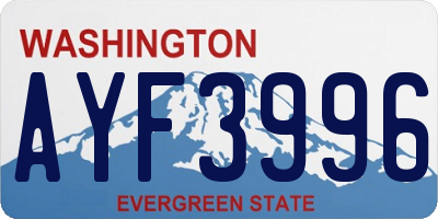 WA license plate AYF3996