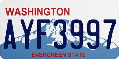 WA license plate AYF3997