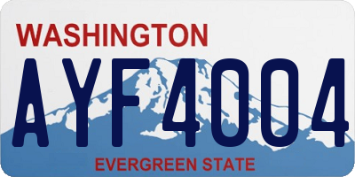 WA license plate AYF4004