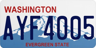 WA license plate AYF4005