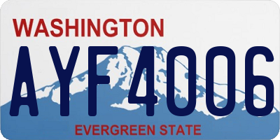 WA license plate AYF4006