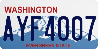 WA license plate AYF4007