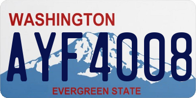 WA license plate AYF4008