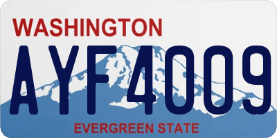 WA license plate AYF4009