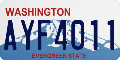 WA license plate AYF4011