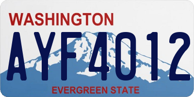 WA license plate AYF4012