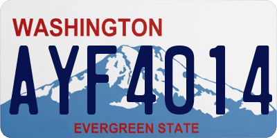 WA license plate AYF4014
