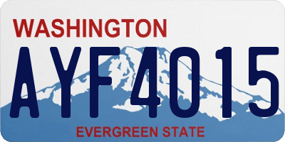 WA license plate AYF4015