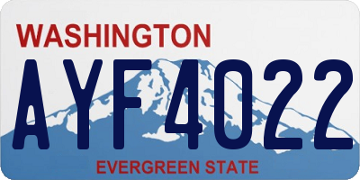 WA license plate AYF4022