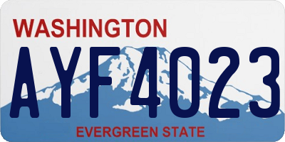 WA license plate AYF4023