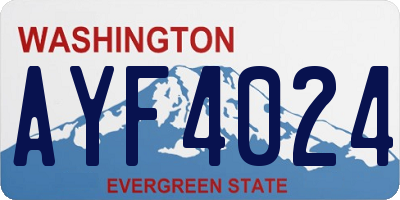 WA license plate AYF4024