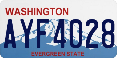 WA license plate AYF4028