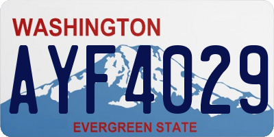 WA license plate AYF4029