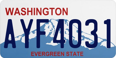 WA license plate AYF4031