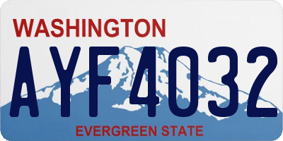 WA license plate AYF4032