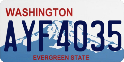 WA license plate AYF4035