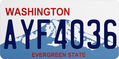 WA license plate AYF4036
