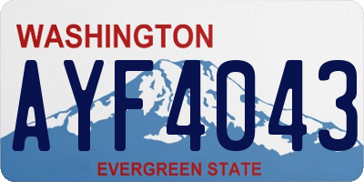WA license plate AYF4043