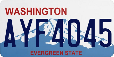WA license plate AYF4045