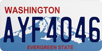 WA license plate AYF4046