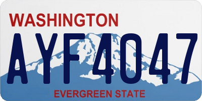 WA license plate AYF4047