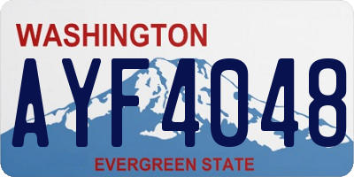 WA license plate AYF4048