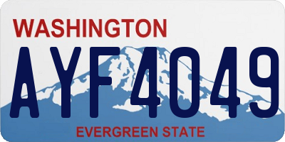 WA license plate AYF4049