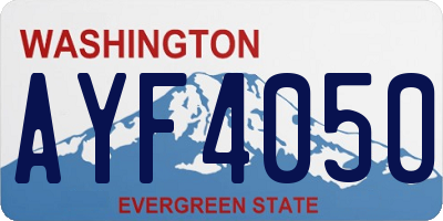 WA license plate AYF4050