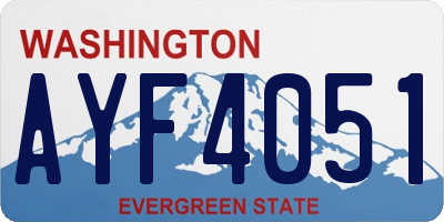 WA license plate AYF4051