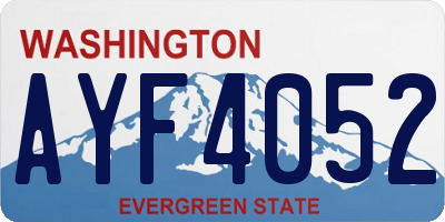 WA license plate AYF4052