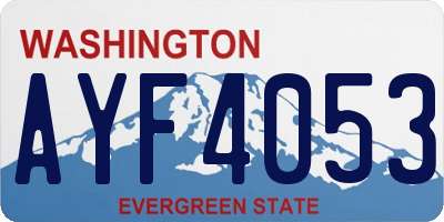 WA license plate AYF4053