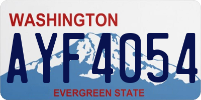 WA license plate AYF4054