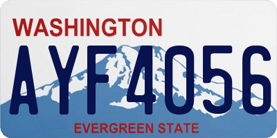 WA license plate AYF4056