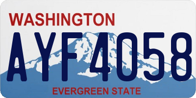 WA license plate AYF4058