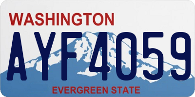 WA license plate AYF4059