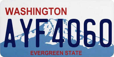 WA license plate AYF4060