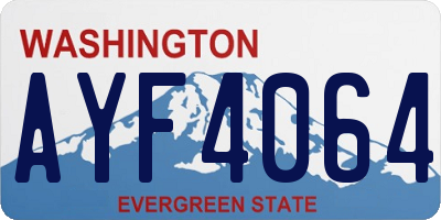 WA license plate AYF4064