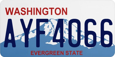 WA license plate AYF4066