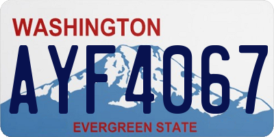 WA license plate AYF4067